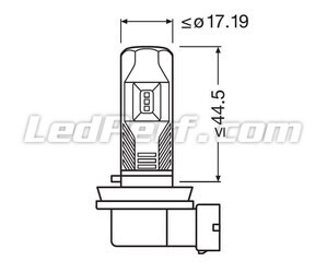 Celkové rozmery LED žiarovky H11 Osram LEDriving HL Easy pre hmlovky