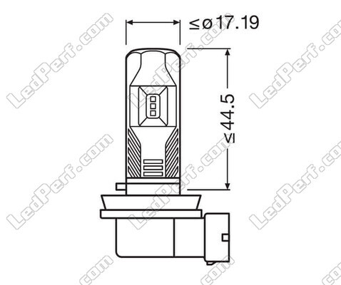 Celkové rozmery LED žiarovky H11 Osram LEDriving HL Easy pre hmlovky