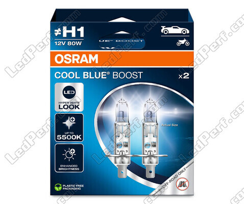 H1 žiarovky Osram Cool Blue Boost 5 500K efekt xenon ref: 62150CBB-2HB v balení 2 žiaroviek