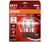 Balíček 2 H11 žiaroviek Osram Night Breaker Laser +150% - 64211NL-2HB