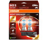 H11 žiarovky OSRAM Night Breaker® 220 - 64211NB220-2HB - Duo Box