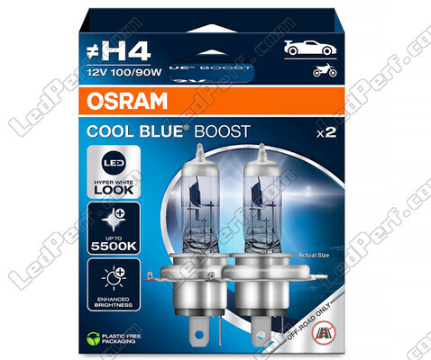 H4 žiarovky Osram Cool Blue Boost 5500K efekt xenon ref: 62193CBB-2HB v balení 2 žiaroviek