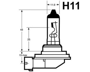 Ampoule à leds H11 - 6000K