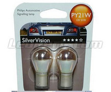 2 Žiarovky Philips SilverVision Blinkry Chróm - PY21W - Pätica BAU15S